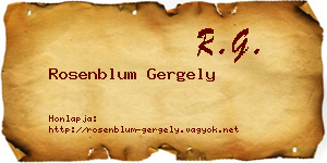Rosenblum Gergely névjegykártya